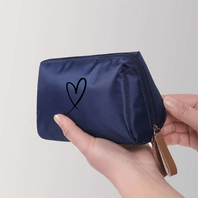 TEMU -bag Organizer Pouch, 1pc Multifunctional Storage Bag, Portable Travel Makeup Bag, Toiletry Organizer Pouch With Heart , Made Of Nylon Material,