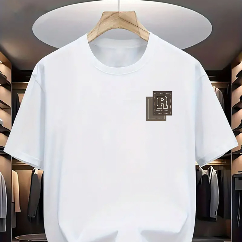 

Men's Breathable Letter Print T-shirt - Casual Round Neck, Fit For Sports & Outdoor Activities, Summer Essential
