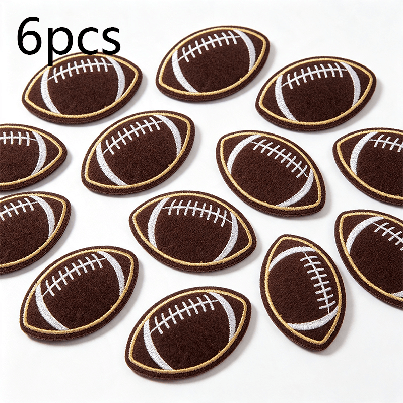 TEMU 6 pièces Patch de football à repasser, Patch brodé à coudre/à repasser Applique de ballons de sport pour vêtements, robe, chapeau, jeans, ajouts