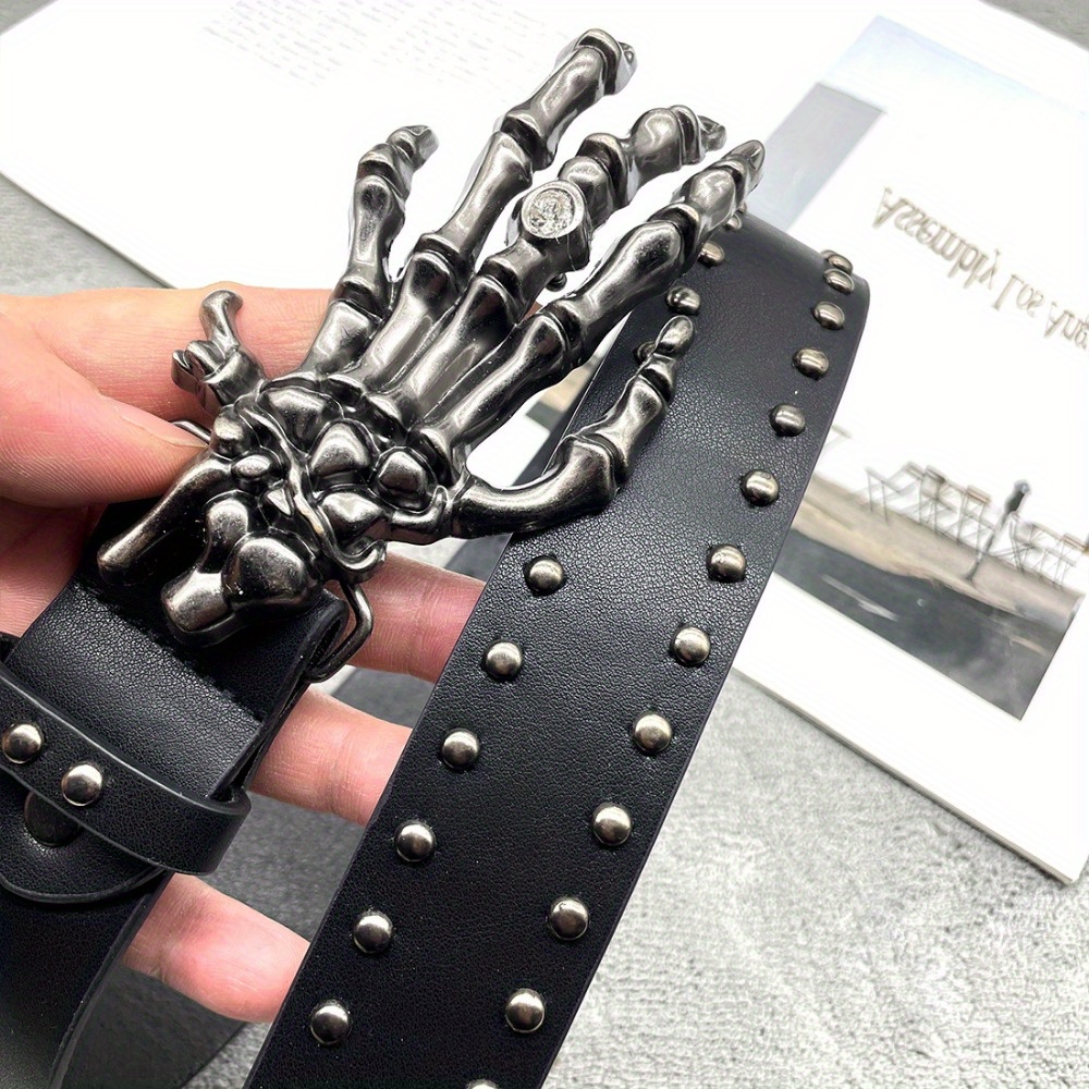 gothic style skull claw belt creative vintage studded belt 
