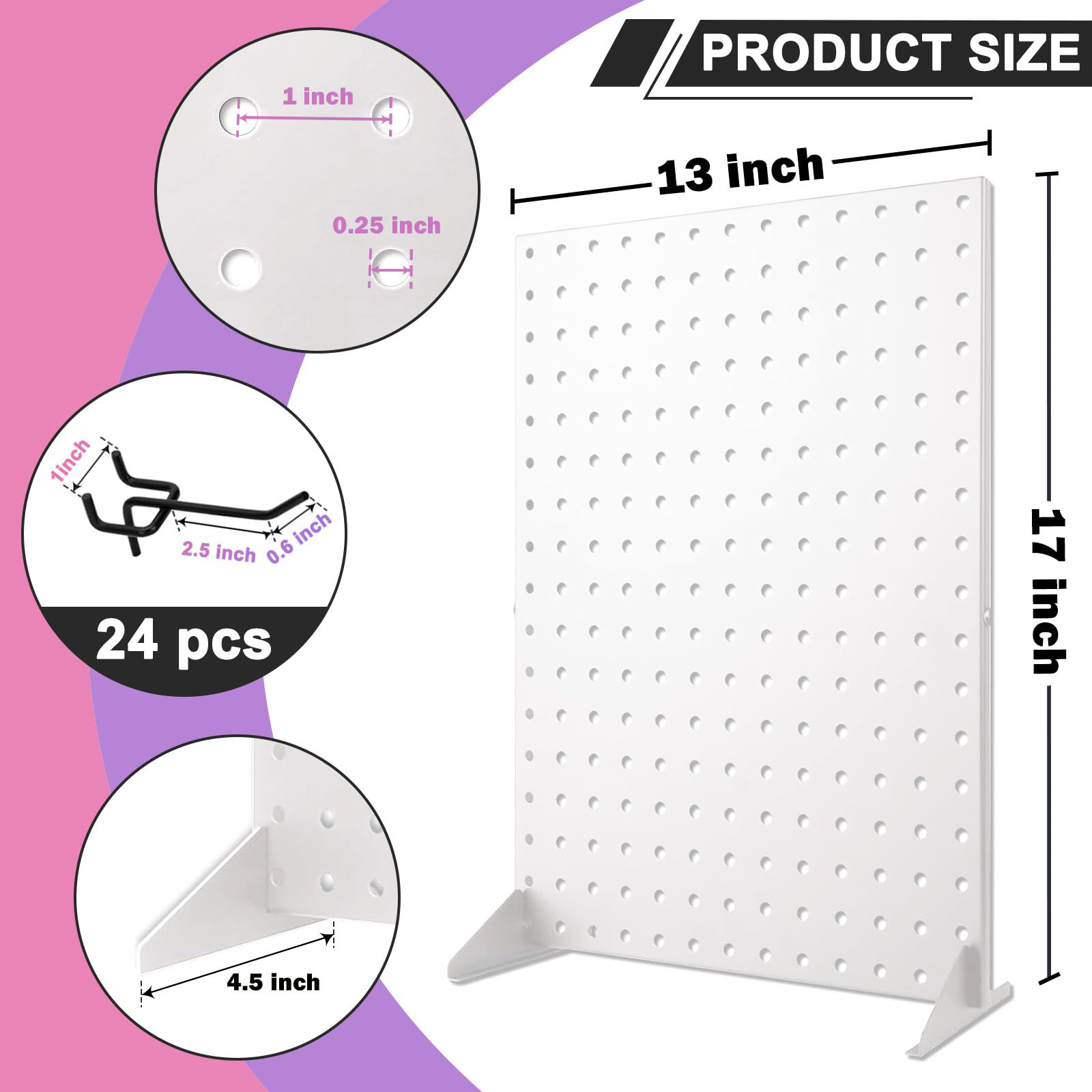TEMU 2pcs Pegboard Display Stand With 24 Hooks, Jewelry Key Ring Retail Display Rack For Shop Home Organization