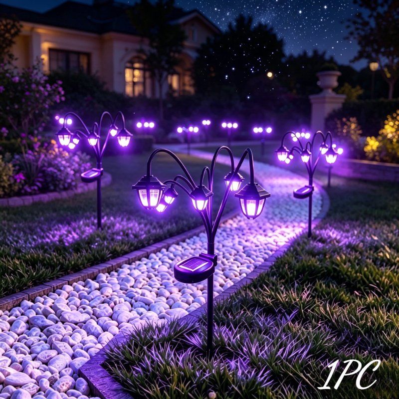 TEMU 6 LED zunanje inteligentne sončne vrtne luči, zunanje inteligentne vgradne luči, zunanje okrasne svetilke, retro dvoriščne zunanje svetilke,