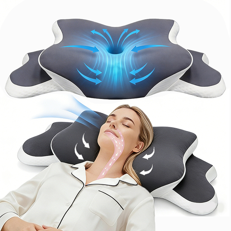 TEMU 1pc -shaped Cervical Pillow, Designed With Ergonomics, Washable, Suitable For Side-lying, And Prone Sleeping . A Non-odorous Cooling Pillow,