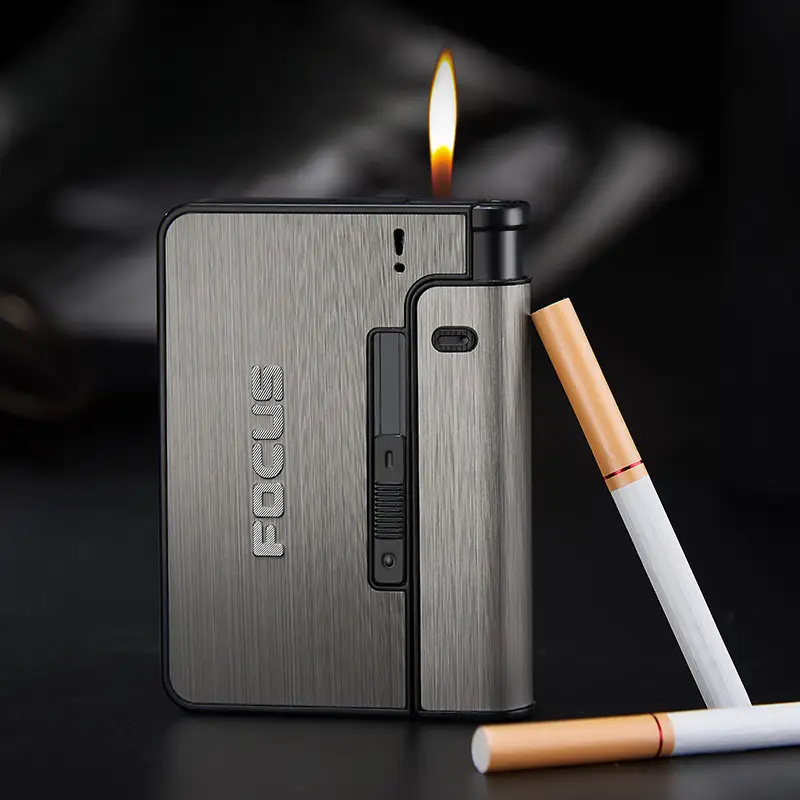 1pc box creative pattern removable lighter thickened moisture of 10 without lighter replaceable lighter creative separated automatic up smoking box suitable for fathers day and new year gifts details 0