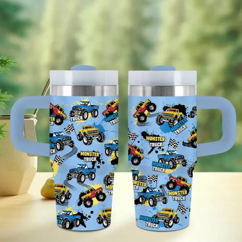1pc crazy off road vehicle creative stainless steel with handle straw bpa travel perfect gift idea sports water bottle travel mug cars outdoor for friend
