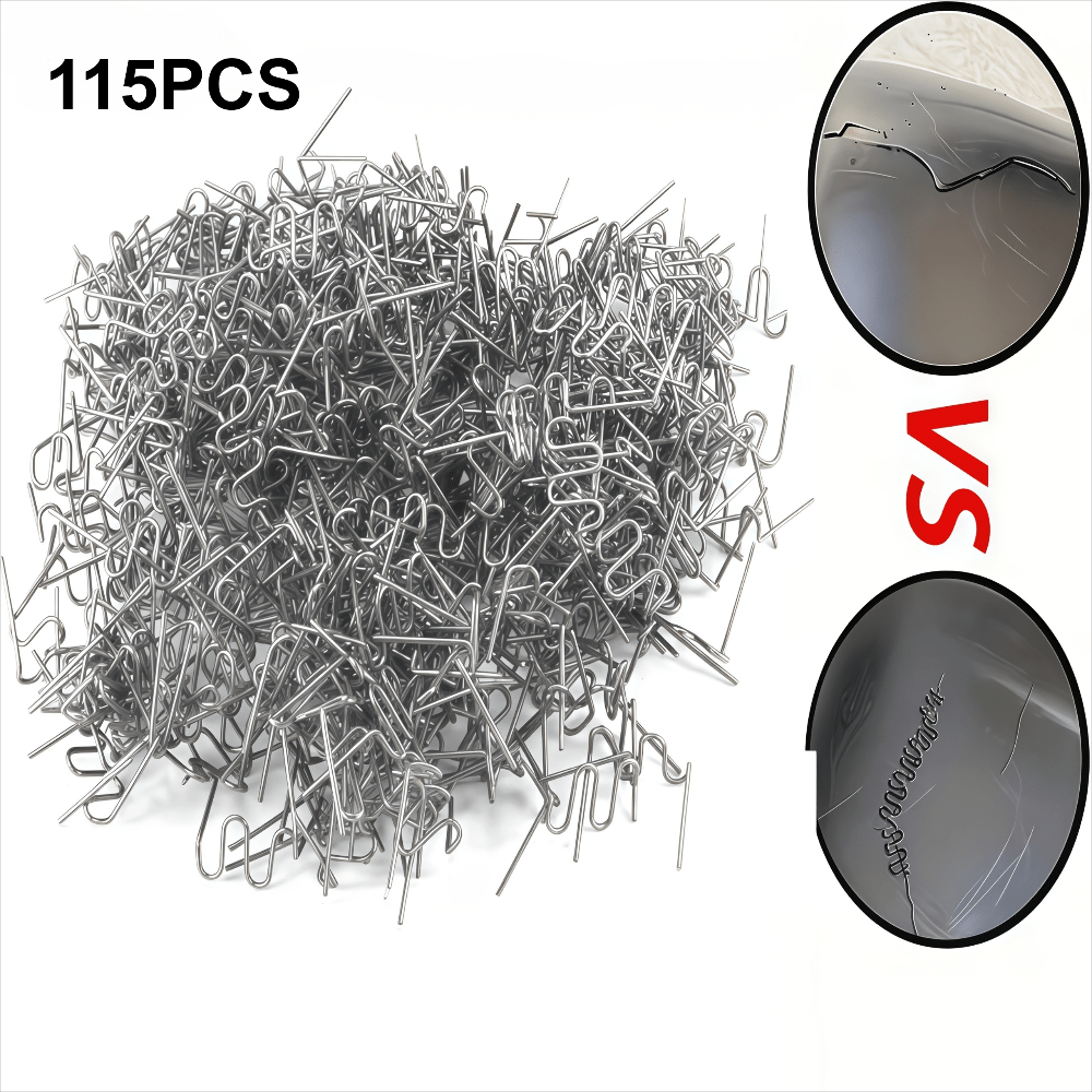 TEMU 115pcs 0.8mm Thick 201# Stainless Steel Large Wave-shaped Welding Studs For Welding Plastic Materials, Car Bumpers, Plastic Workpieces, Etc. For