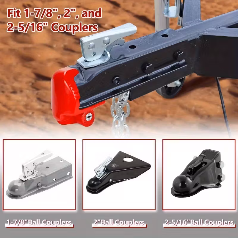 1pc   heavy duty trailer hitch lock universal fit 1 7 8 2 2 5 16 couplers steel construction knob control cutting   anti pry waterproof dustproof for vehicles trailers rvs red Product details 4