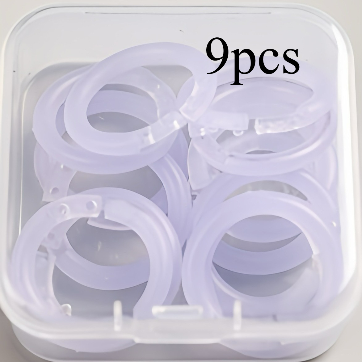TEMU 9 piezas de anillas transparentes para , anillas de plástico para documentos, anillas removibles, anillas transparentes para , anillas de