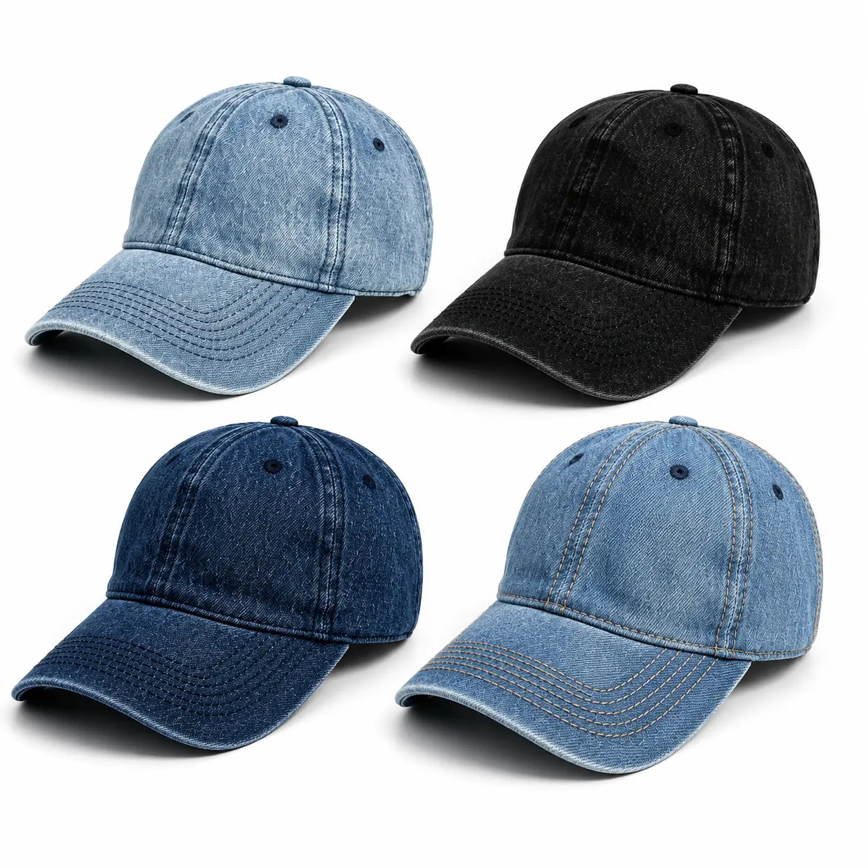 TEMU 4-pack Baseball Caps For Men Women, Vintage Washed Dad Hats, Adjustable Unisex Casual Set, Curved Brim Outdoor Travel Everyday Hats, Christmas