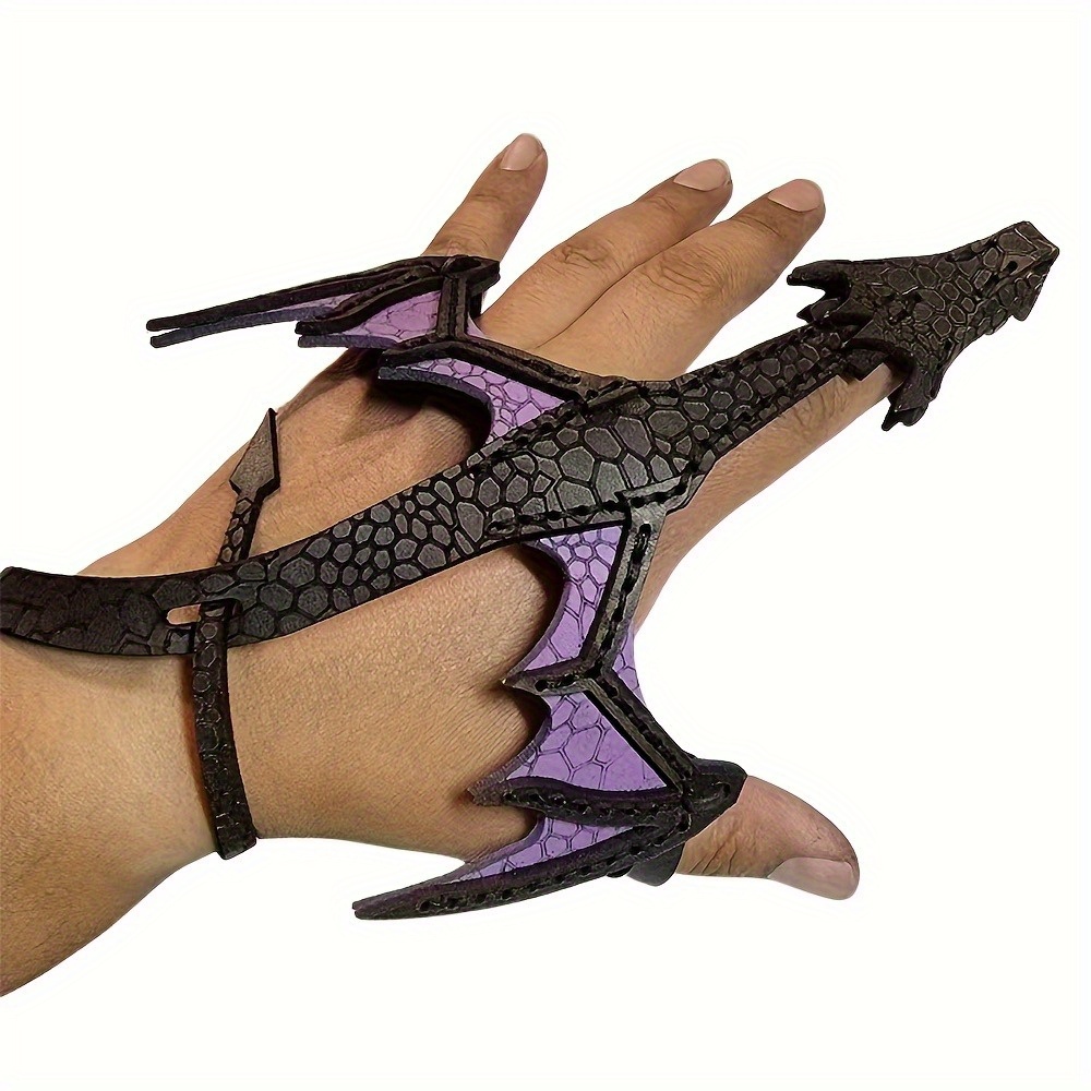TEMU 1pc Adjustable Dragon Cuff Bracelet For - Vintage Leather Role-play Accessory With Intricate Dragon Design, Adjustable Wristlet For Cosplay,