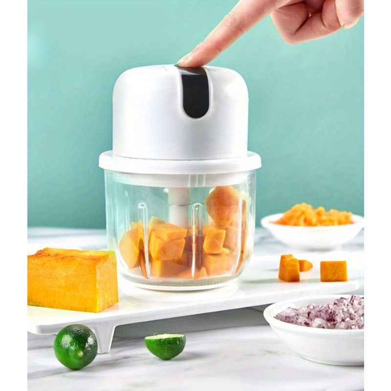 mini electric food processor usb rechargeable garlic mincer meat grinder 11 83oz multi functional kitchen appliance for pepper nuts meat grinding durable plastic lithium battery 18650 series Product details 10