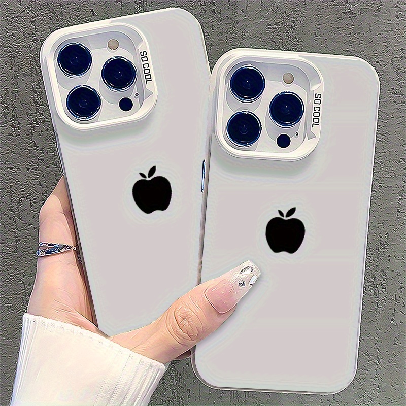 Business Minimalist Silvery Apple Pattern Suitable for iPhone 16 PRO MAX for iPhone 15 PRO MAX 14 16 PLUS 15 13 12 11 7 8P X XR XS MAX Phone Case High Aesthetic And Anti Drop Phone