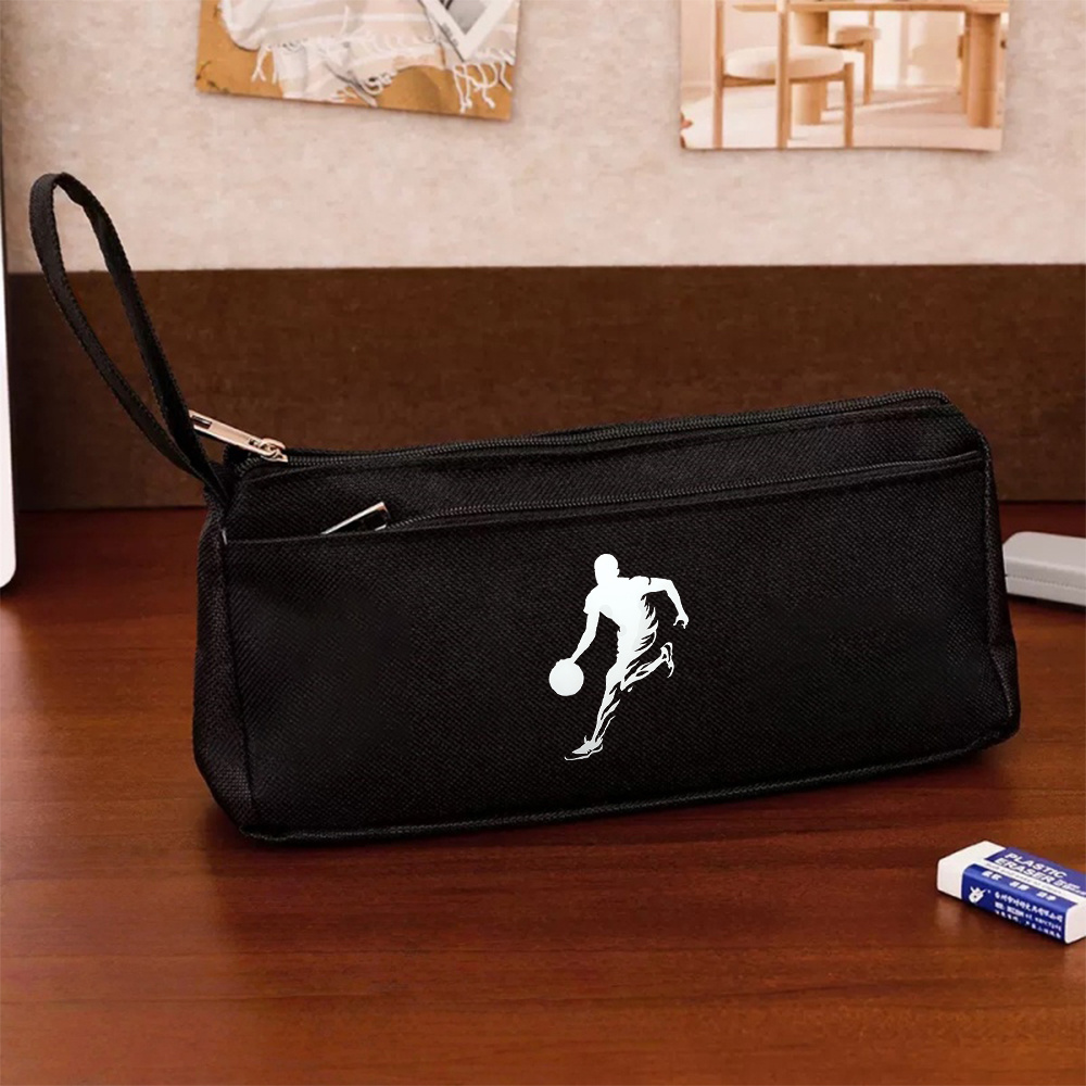 TEMU Astuccio da 1 pz con stampa di basket, portapenne a grande capacit�, borsa per cancelleria portatile per scuola e ufficio