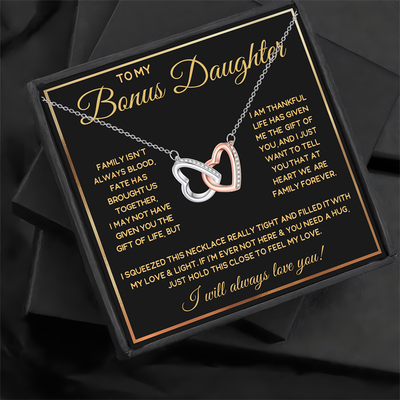 Daughter Heart to Heart Necklace Gift with Message Card