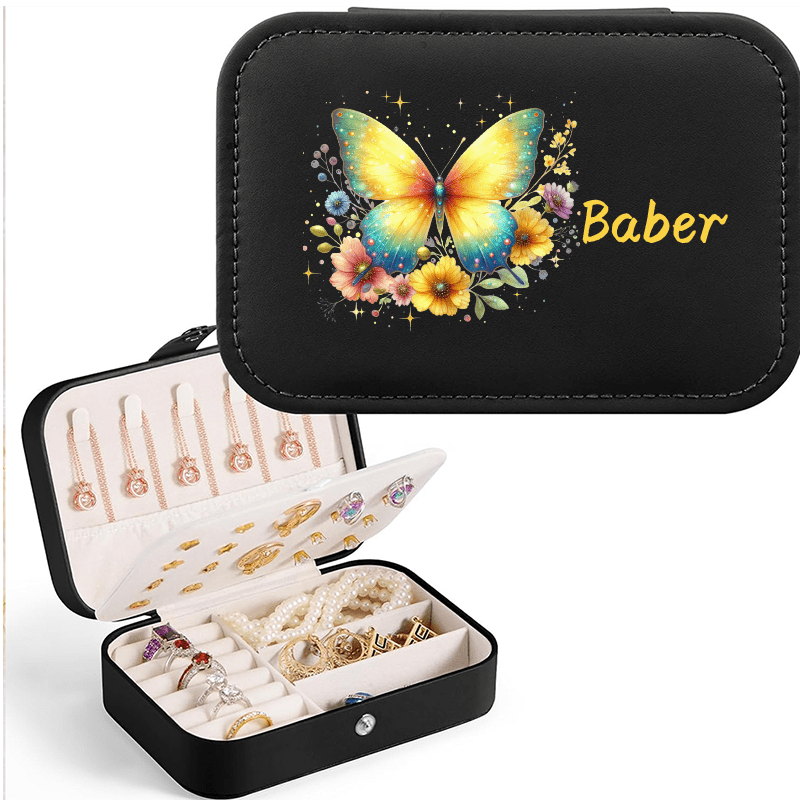 Personalized Sparkle Glitter Butterfly Jewelry Storage Box