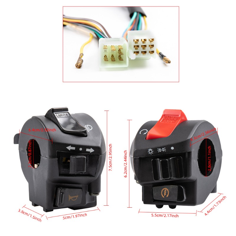 TEMU Motorcycle Handlebar Horn Signal Light Electrical Start Switch Motorcycle Accessories Spare Parts, Handlebar Controls, Motorcycle Lighting,
