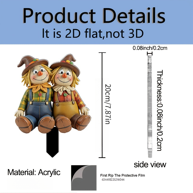 TEMU 2d Flat - 【2d Flat】 2d Flat, 1pc Of -themed Acrylic Garden Sign - Flowerpot Ornament, Suitable For Outdoor Use/flowerpots, Rustic Style