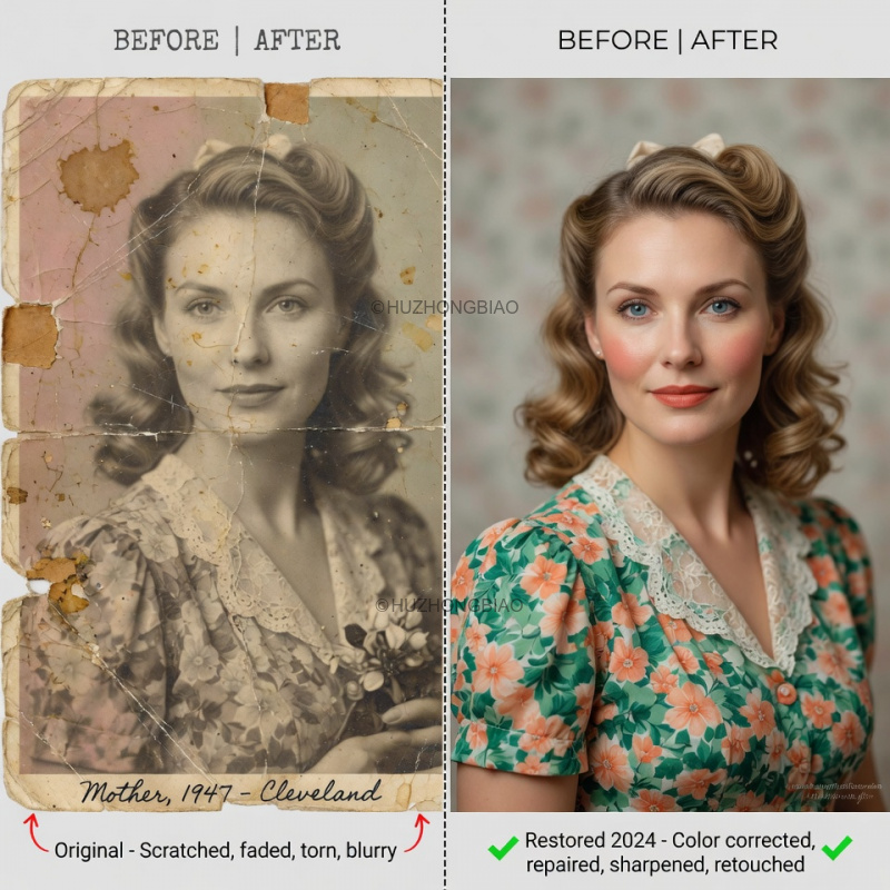 TEMU Servicio profesional de restauración de fotos | Reparación de daños en fotos antiguas vintage, reparación de desgarros, eliminación de arañazos,