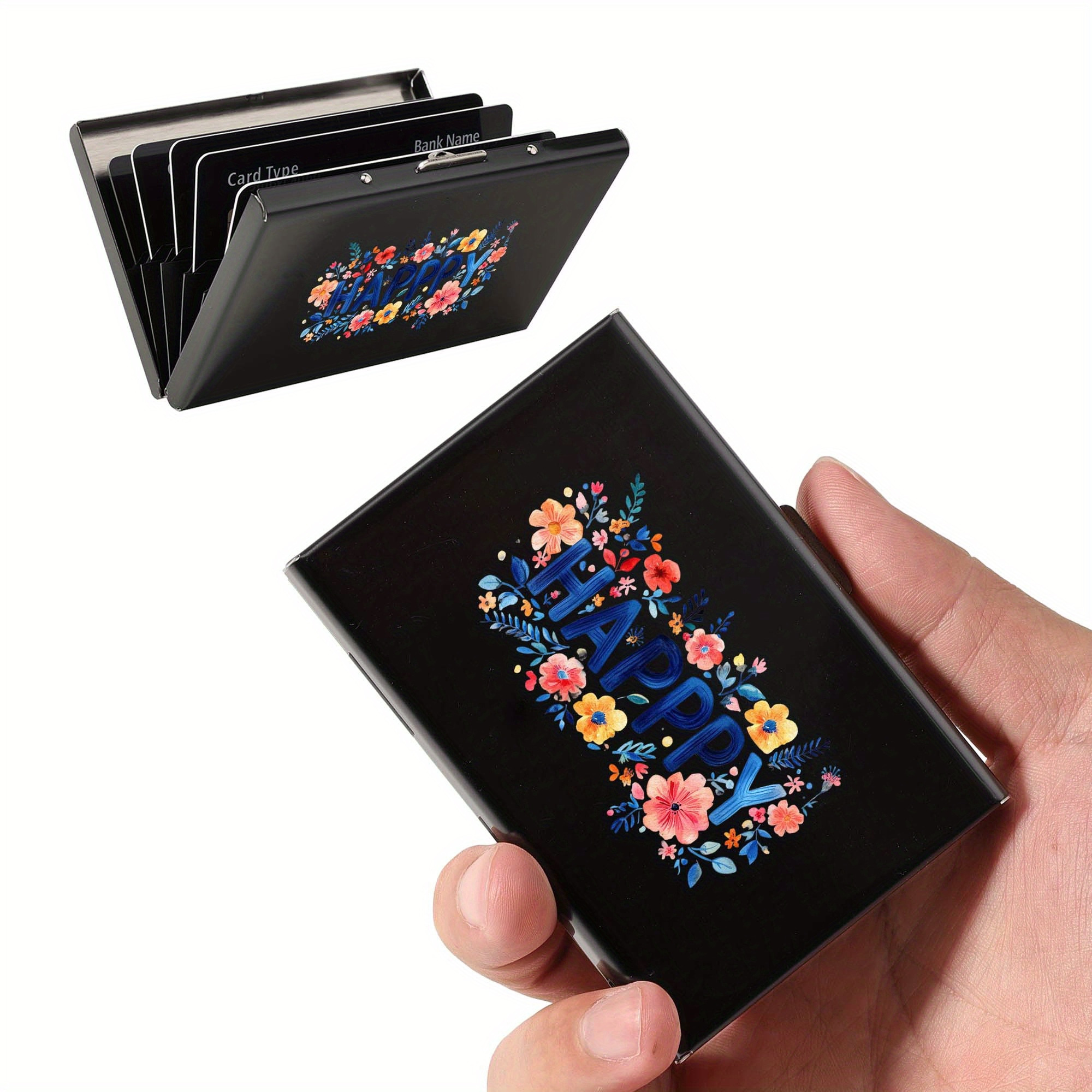 anti-theft brush metal card bag thin anti-degaussing credit card sleeve  card holder bank card high-grade metal creative letter printing card bag |  Shop On Temu And Start Saving | Temu Pakistan