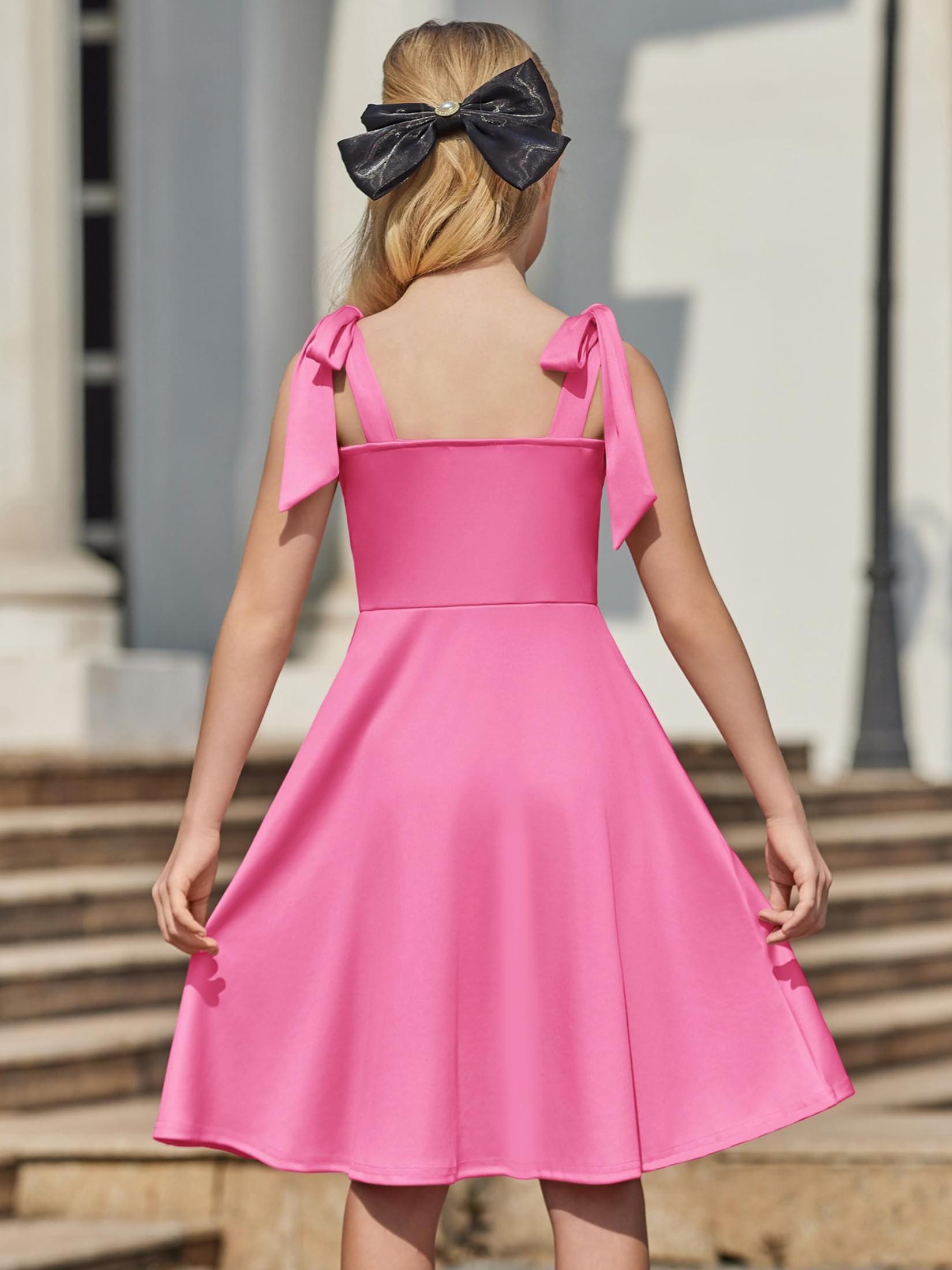 summer dresses girls aged 6 11 featuring tie shoulders - Temu