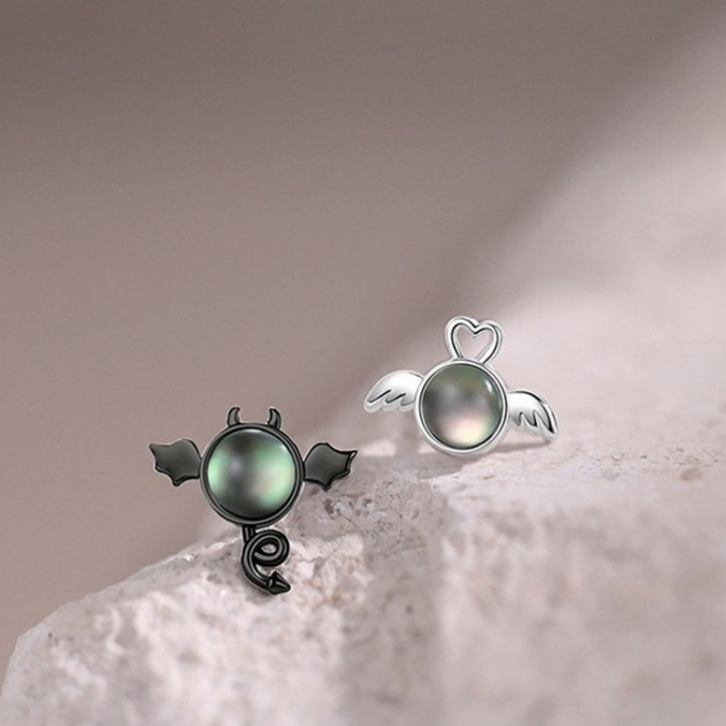 TEMU Une paire de boucles d'oreilles Ange et pour femme, boucles d'oreilles dégradées, cadeau de style Ins - Exquises et luxueuses, et élégantes,