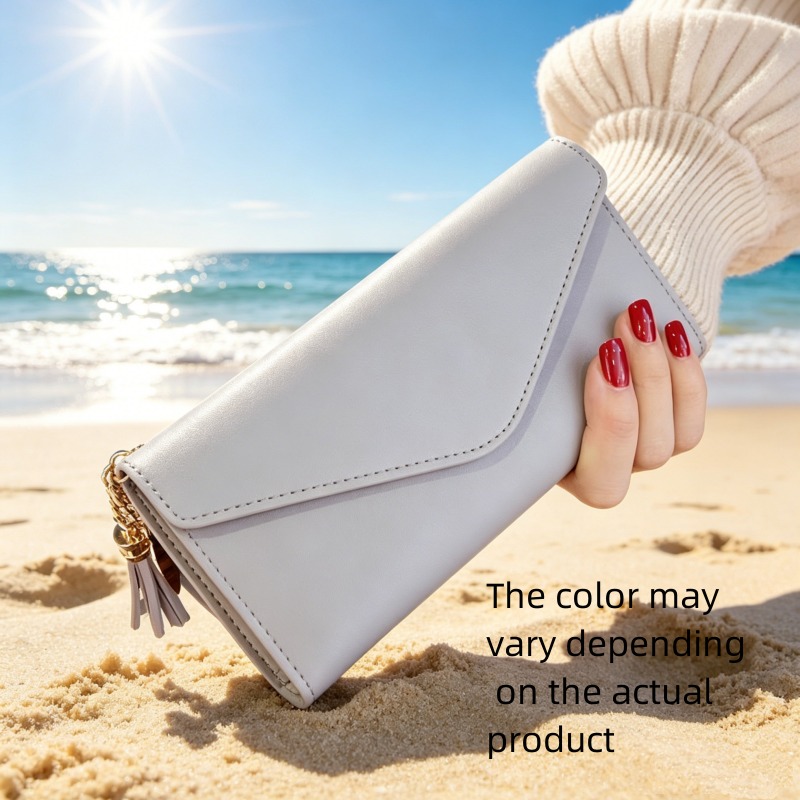 TEMU 1 Women's Personalized Name/text Handbag Wallet - Elegant Synthetic Material, Accessories, Snap Closure And Card Slot Design, Customizable