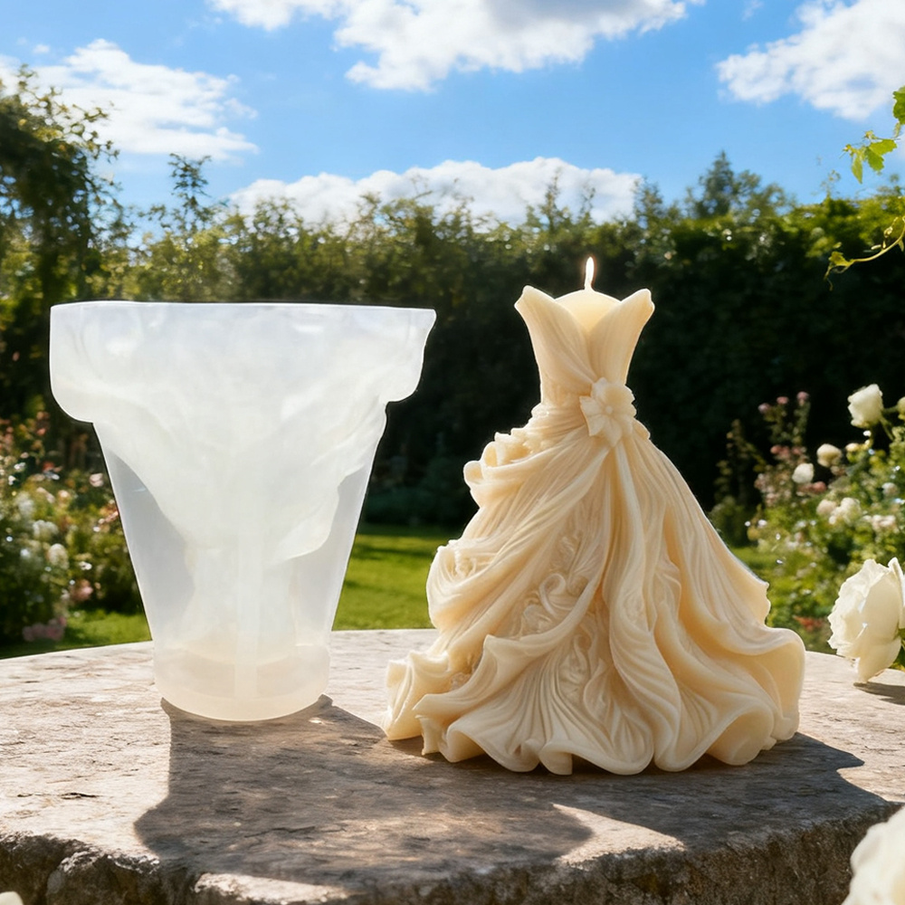 Image of Flexible Silicone Mold For Bridal Candles, 3d Wedding Candle Mold, Ideal For Diy Table Arrangements, Wedding Favors, Soap Art, And Resin Crafts - Wedding Decor, , Valentine's Day, Christmas Gifts