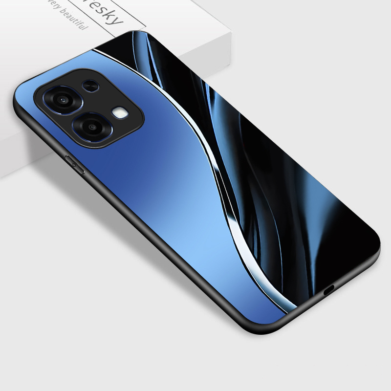 TEMU Phone Case: For Oppo A6 Pro 5g Phone Case, Stylish Gradient Wave Pattern Glossy Glass Back Cover