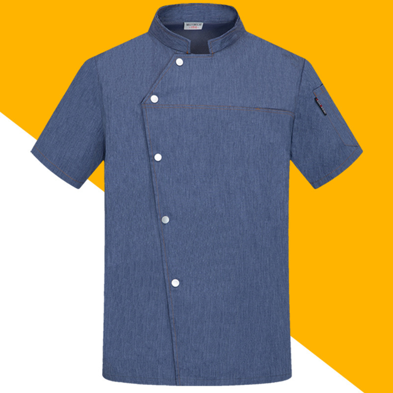 Amazon Chef Coat Blue TopTie Unisex Short Sleeve Chef Coat Jacket