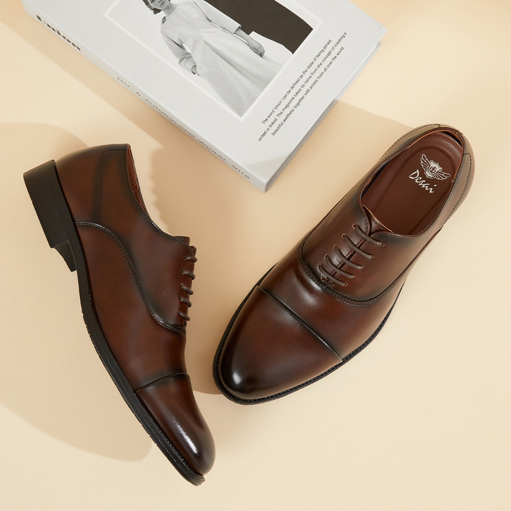 brown male dress shoes Dress Shoe Cap Toe Oxford Brown Antique Leather – Ace Marks