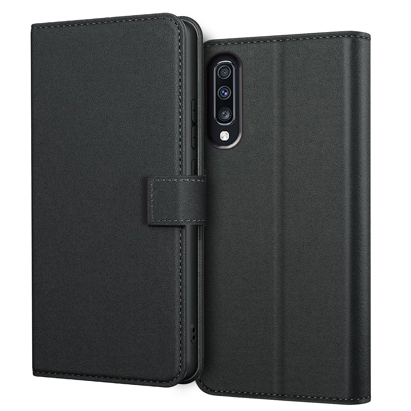 TEMU Phone Case: For For Galaxy A70 Case With Kickstand Black Pu Leather Card Slot Flip Protective Phone Case Cover