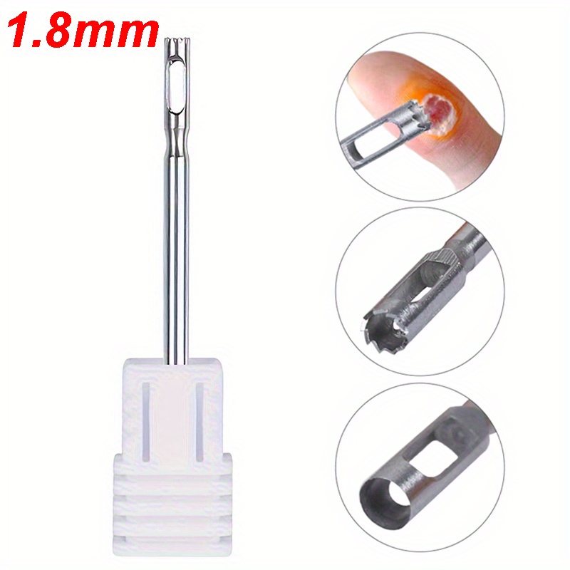 1pc Stainless Steel Pedicure Drill Bit, 1.8/2.3/2.8mm - Precision Corn Remover & Cutter With Triangular Teeth, Fine/medium/coarse Grind For Smooth Light Beige, Nail & Foot Care Tools, Nail Drill Bits