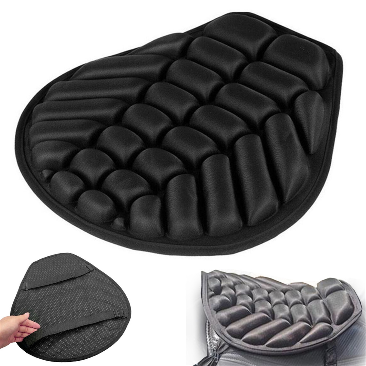 3d Honeycomb Design Motorcycle Seat Cushion, Breathable, Compact, And