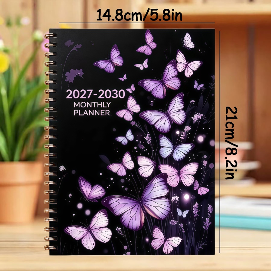 TEMU 2027-2030 Monthly Planner, A5 Size, 124 Pages Of High-quality Paper, Gradient Color Inner Pages, -themed , Annual Calendar Planner, Monthly Tabs