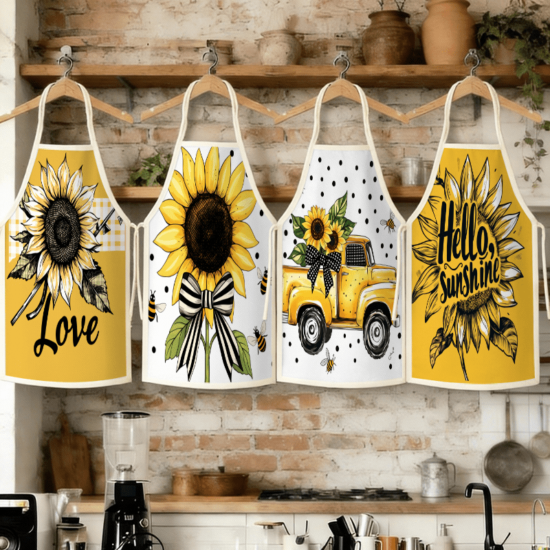 TEMU 4 stuks warme decoratieve schorten met - en bijenpatroon, 20.47x28.34 inch decoratieve schorten voor de feestdagen, geschikt voor vrouwelijke en