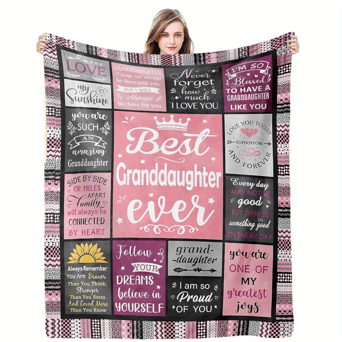TEMU 1pc Grandma's Granddaughter Gift, Granddaughter Blanket Gift, Best Granddaughter, Graduation Birthday Gift, Granddaughter Gift Ideas