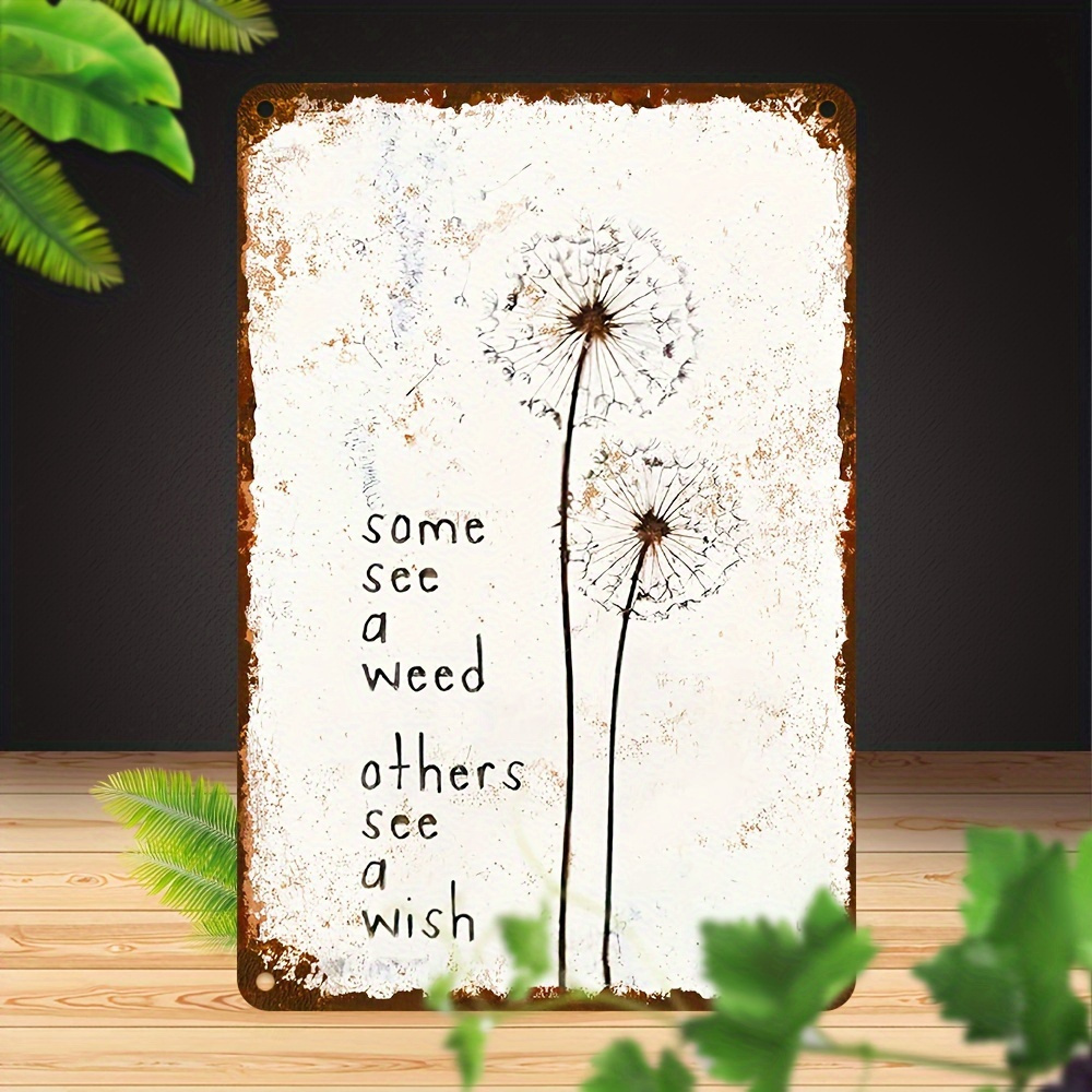 TEMU 2d Flat, 2d Flat Wooden Print, 1pc, Dandelion Wish Decorative Sign And Wall & Living Room Decor Plaque, Durable Wood, Home Decor, Bedroom Decor,