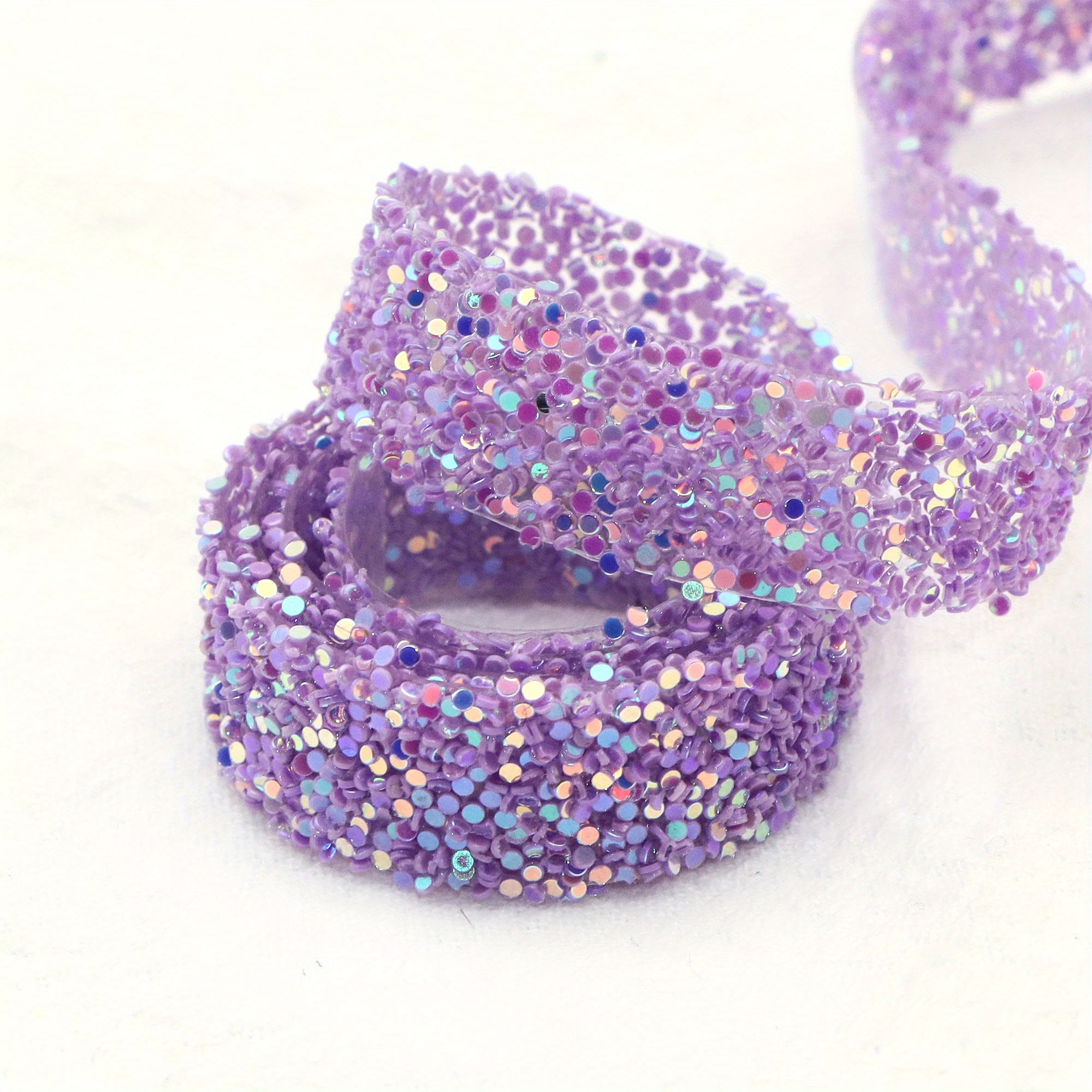 TEMU Ruban Thermocollant en Résine Auto-adhésive avec Strass de 1 Mètre, Largeur de 1.2 cm, Feuille Pailletée Décorative pour l'Artisanat DIY,