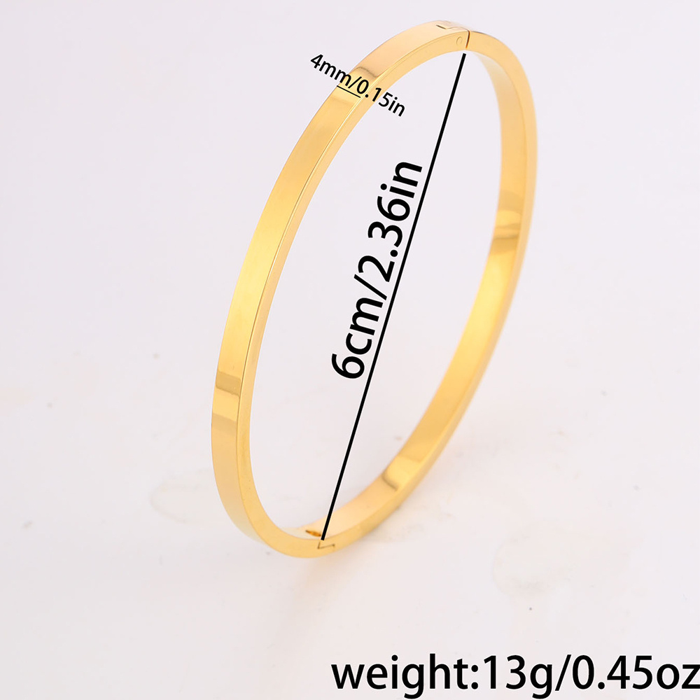 2pcs Stainless Steel Minimalist Open Bracelet Set