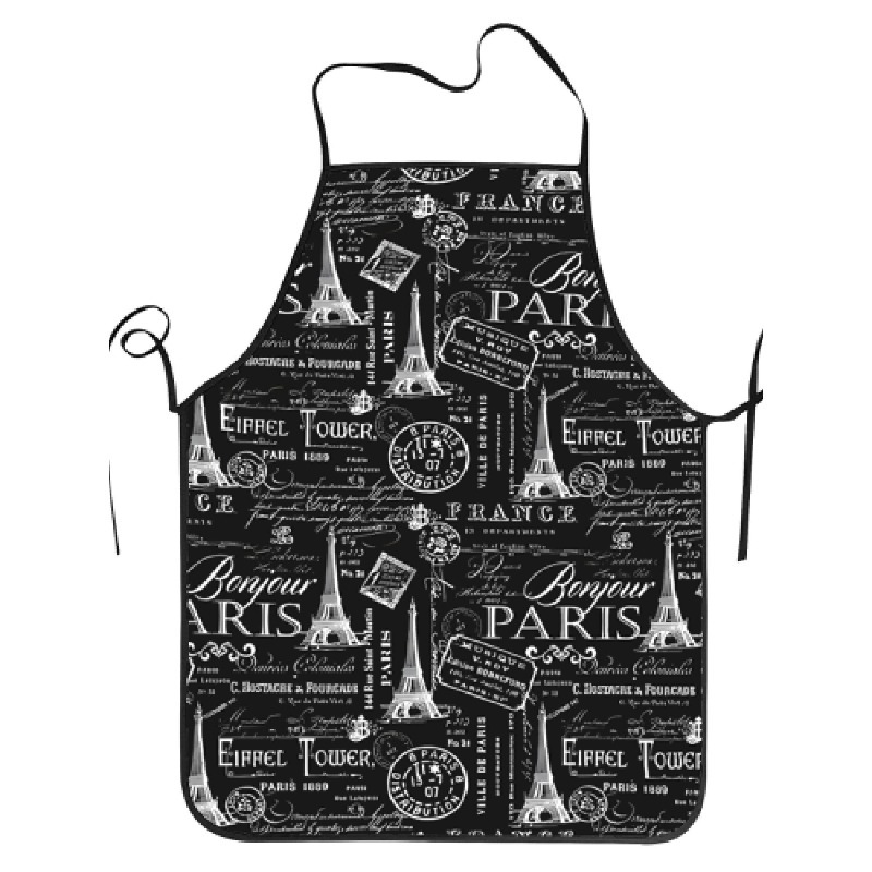 1pc vintage paris french lifestyle   apron unisex printed cooking apron