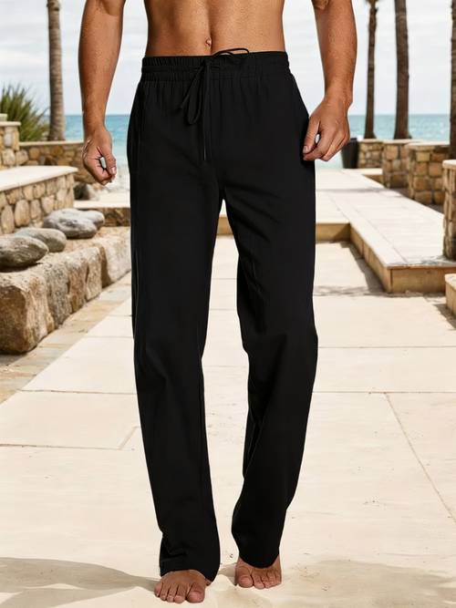 mens casual cotton pants for