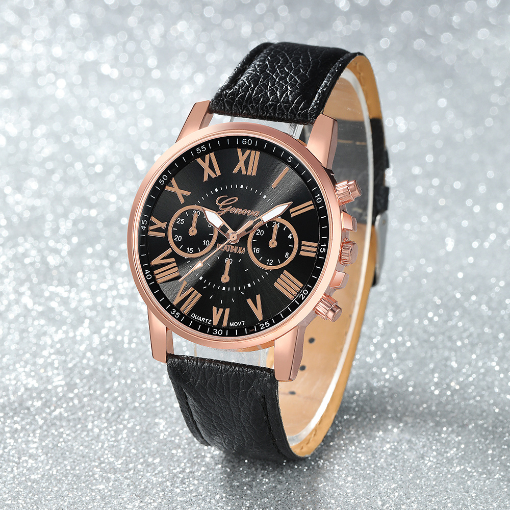 6 stuks MSCXDK Nieuwe Dames Business Luxe Mode Quartz Horloges, Ronde Wijzerplaat, Quartz Uurwerk, voor Dagelijks Gebruik en Formele Gelegenheden Polshorloge, Verjaardagscadeau, Jubileum, Afstudeercadeau - Luxe Design, Modieus Exquise, Feest, Valentijnsdag