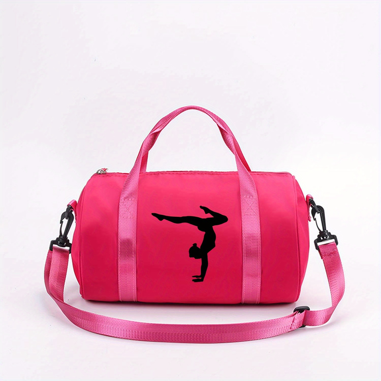 TEMU 1pc Gymnastics Printed Messenger Bag, Pattern Dance Bag, Mini Handbag, Round Long Shoulder Bag, Casual Outdoor Sports Bag, Choice, Suitable For