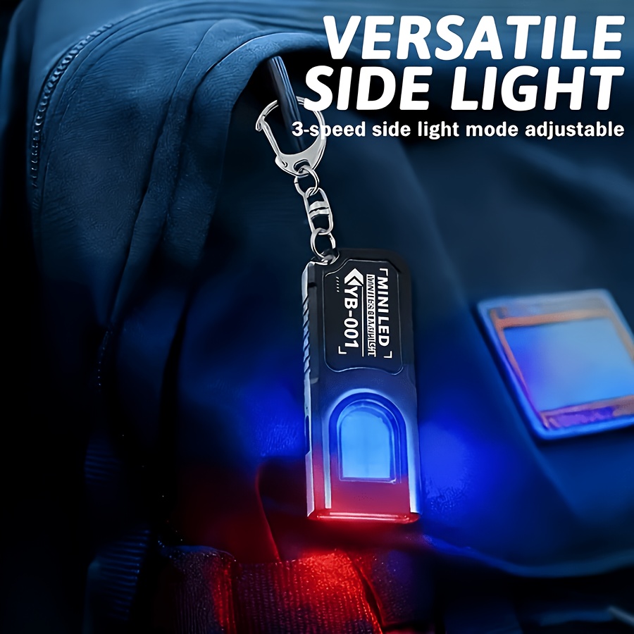 1 pack   led mini flashlight with magnetic base and usb charging portable work light keychain clip multi functional suitable for camping hiking walking durable construction   emergency use ideal gift