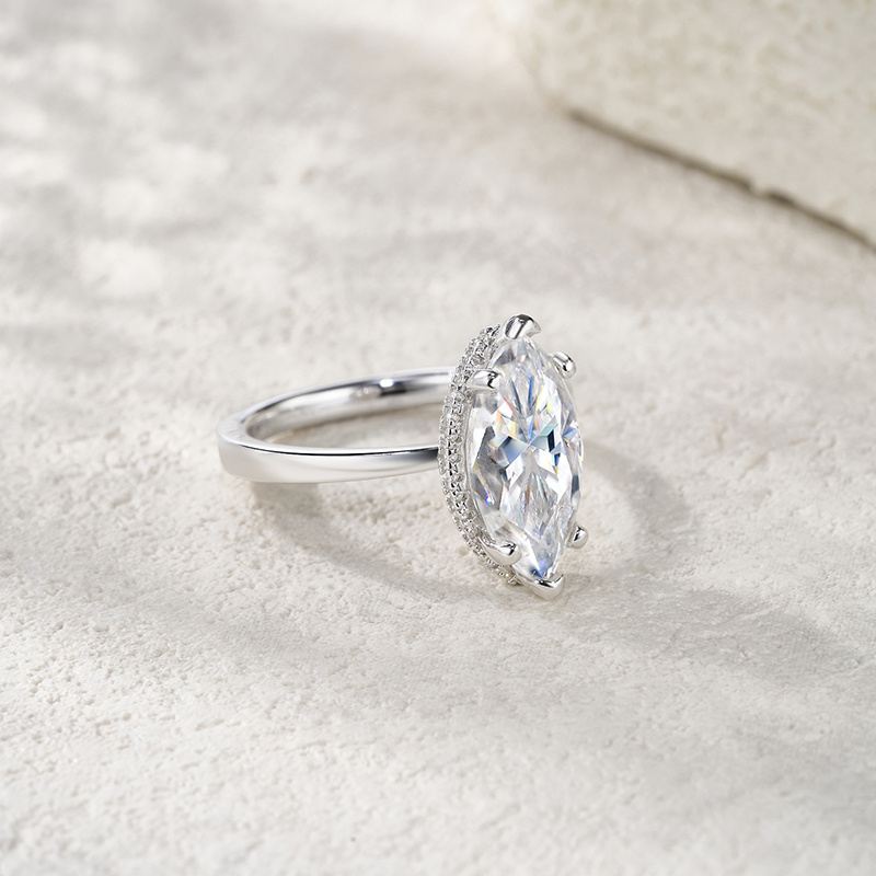 Elegant 925 Silver & Moissanite Couple's Ring and Wedding Band