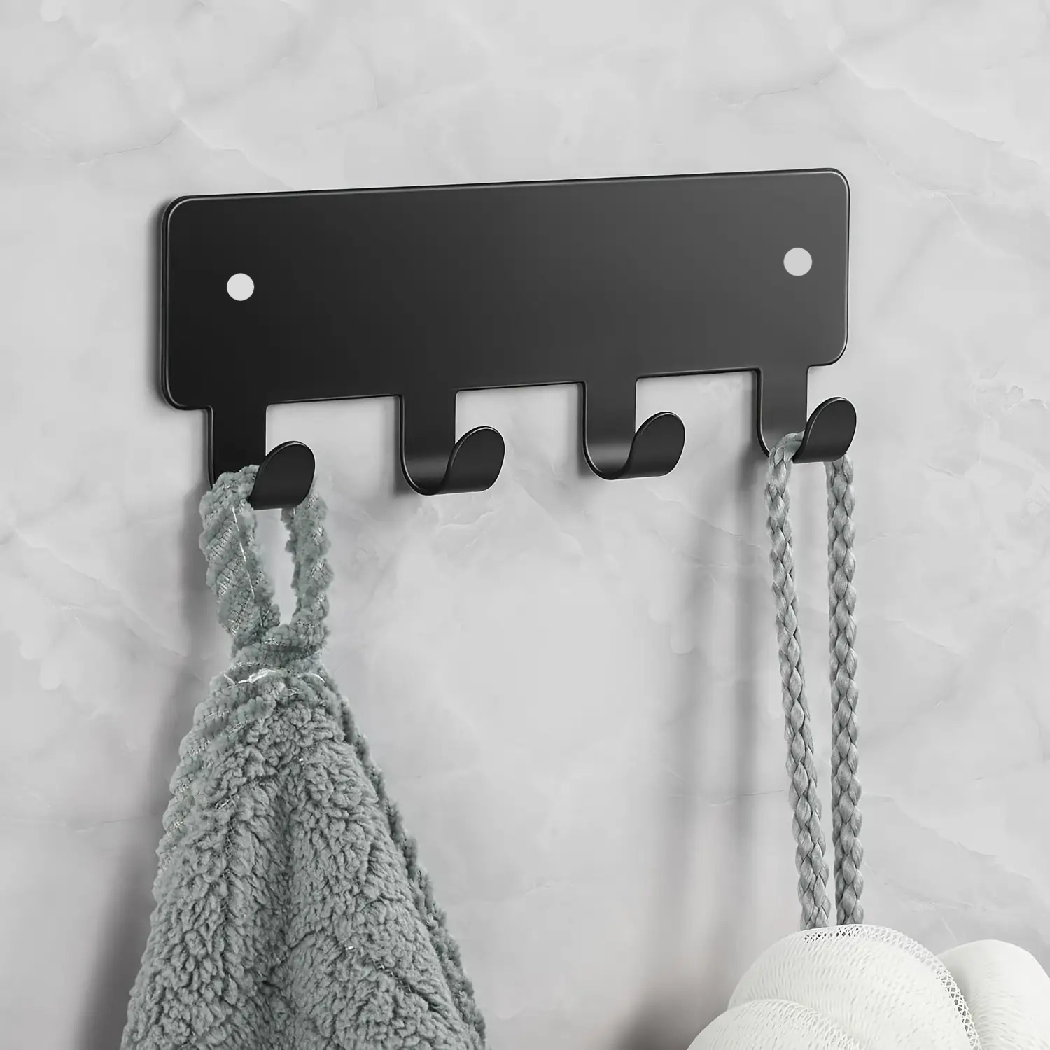 E-shop Schwarzer Metall-Schlüsselhaken für die Wand - Jeder mit 4 Haken, Moderner Metall-Schlüsselhalter-Organizer, Einfach zu installieren, für die
