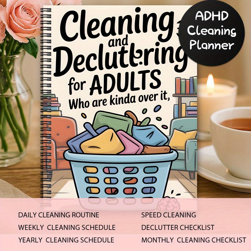 aesthetic   spiral notebook household cleaning schedule and checklist daily weekly monthly yearly housekeeping notebook professional     log family organization system daily task management