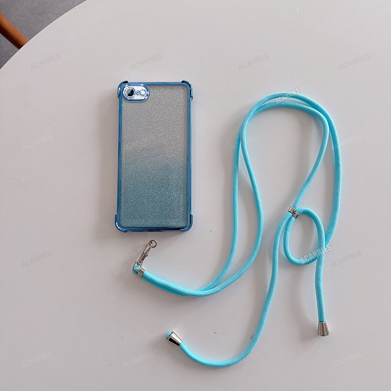 TEMU Phone Case: Adjustable Crossbody Lanyard Neck Cord Strap Electroplated Frame 4 Shockproof Case For Iphone 16e/ 17e/ 6/ 6 Plus/ 6s/ 6s Plus/ 7/ 7