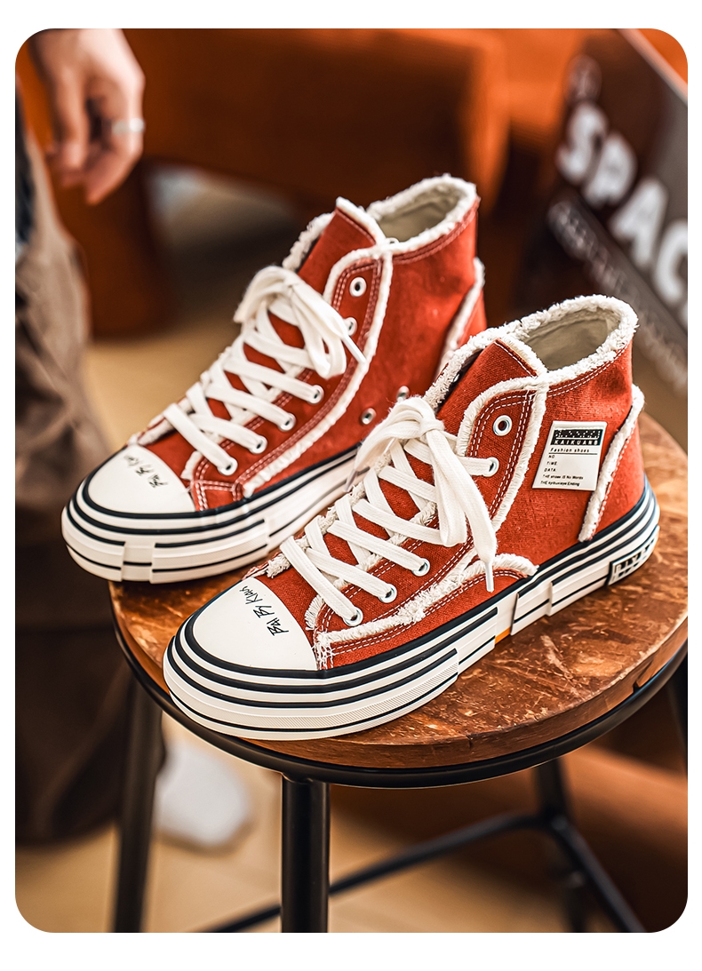 Men'S New Versatile Classic High-Top Trendy Youth Canvas Shoes for Outdoor Casual Wear.