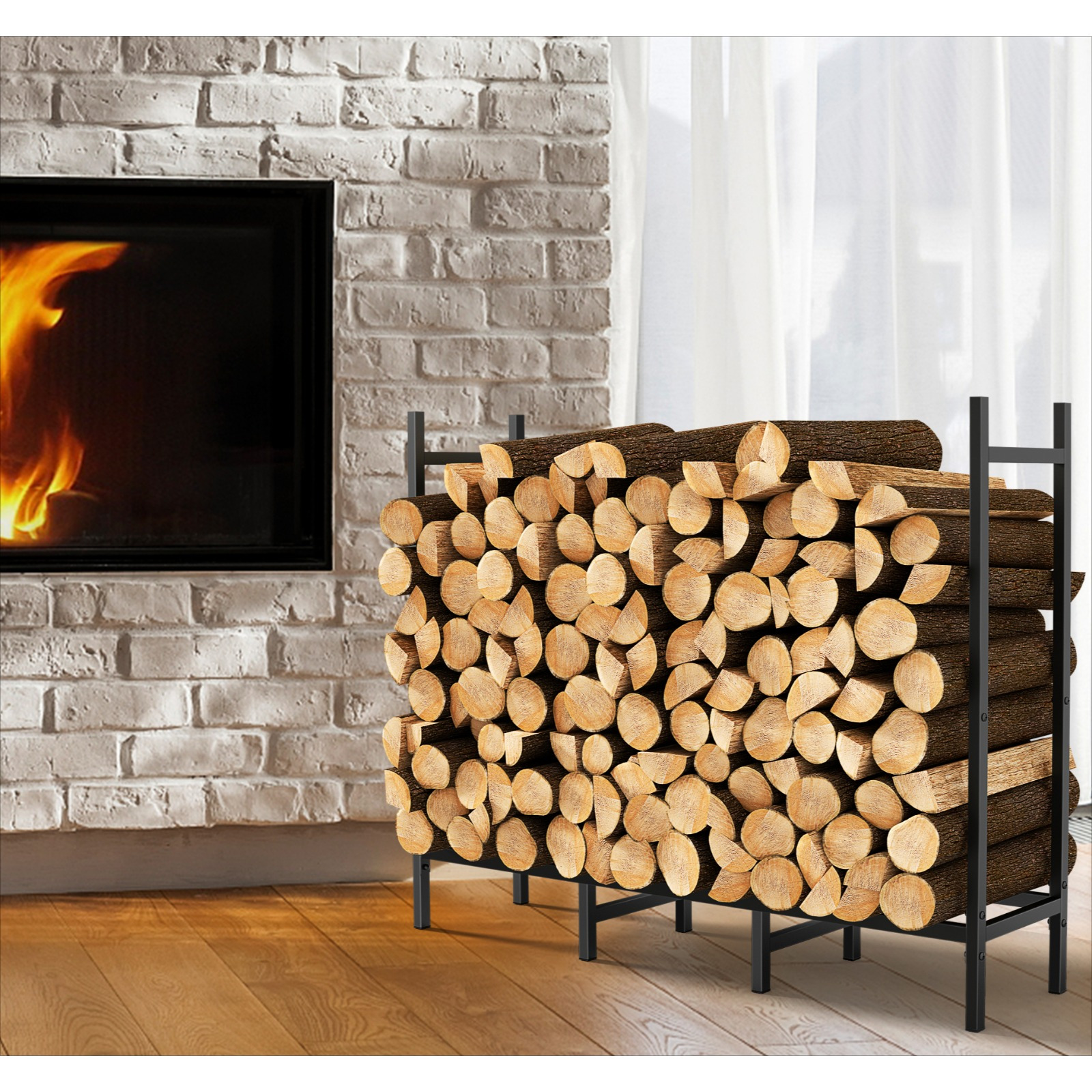 

Firewood Rack, Firewood Holder, Firewood Storage Rack, For Indoor Fireplaces, Outdoor Fire Pits, Camping, And Yard.